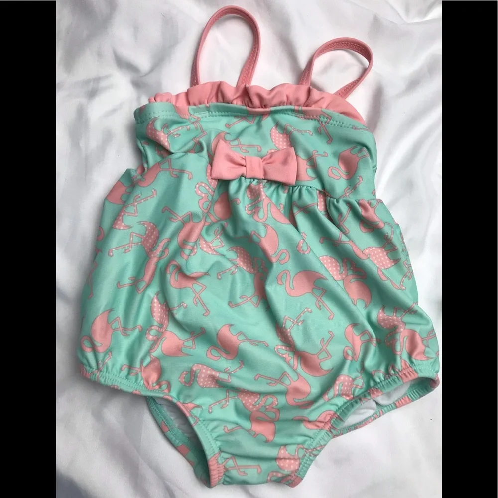 Girls swimsuits 3-6 months flamingos & watermelon